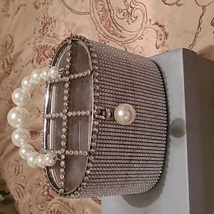 Rhinestone and pearl purse